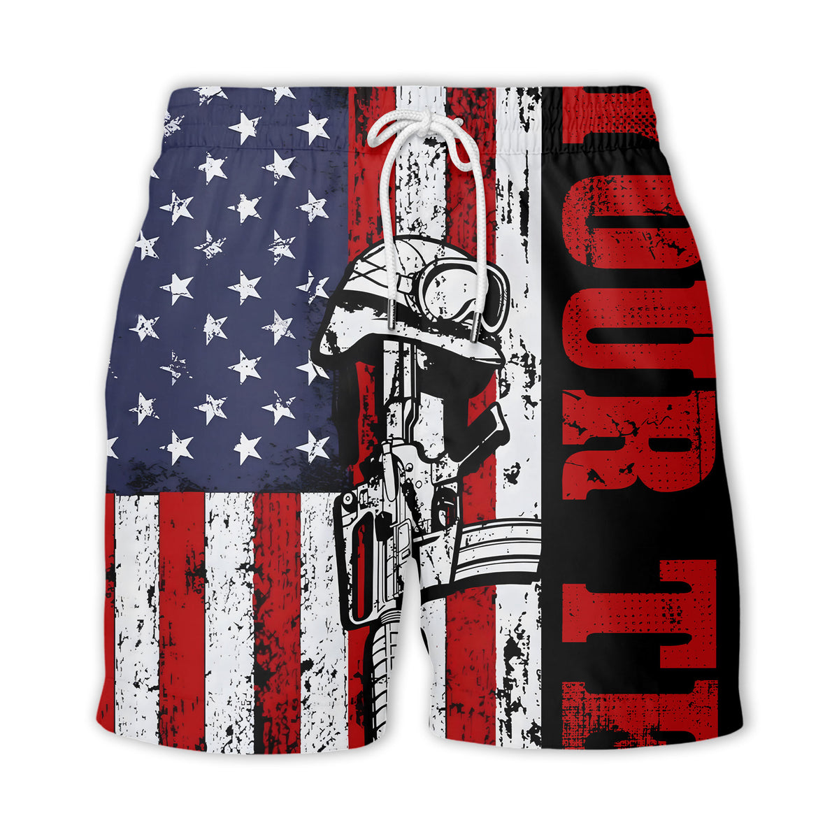 distressed american flag bald eagles & combat boots hawaiian shirt