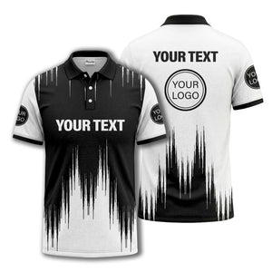drip paint & abstract line art men's modern polo shirt