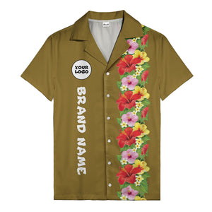 Sunset Hibiscus Explosion Tropical Floral Illustrated Hawaiian Shirt For Men