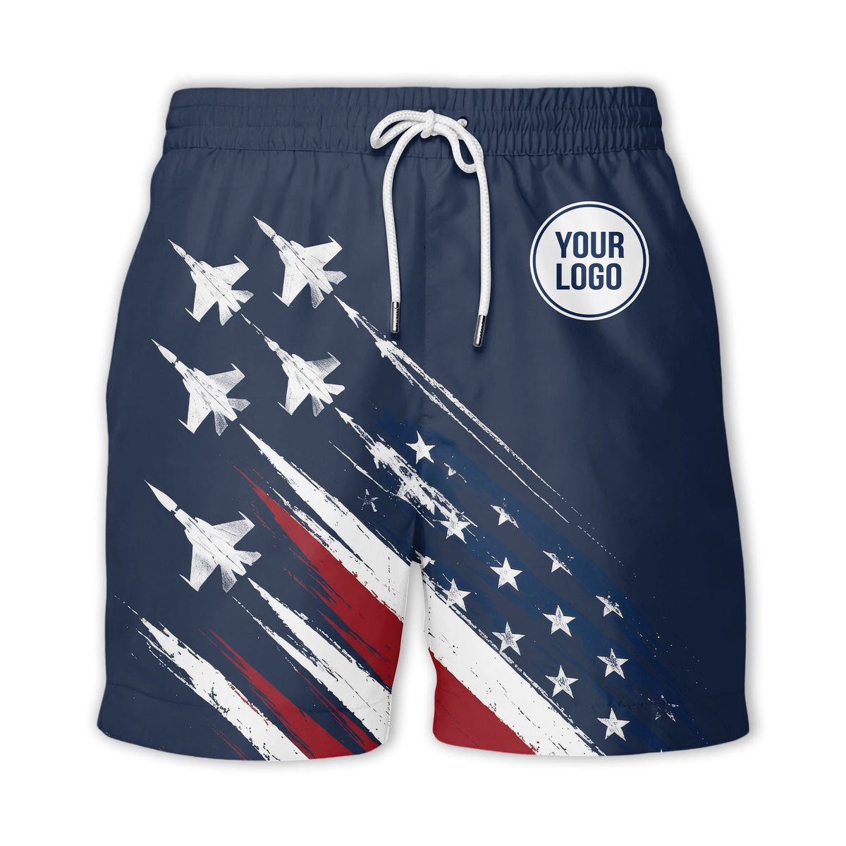 fighter jets streaking through american flag stars & stripes hawaiian shirt