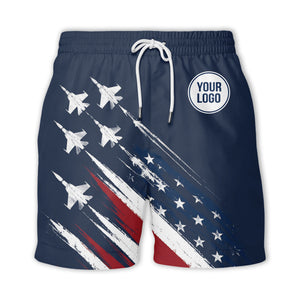 fighter jets streaking through american flag stars & stripes hawaiian shirt