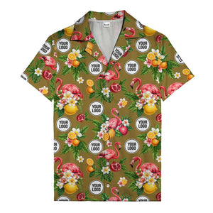 flamingo & pomegranate paradise hawaiian shirt for men