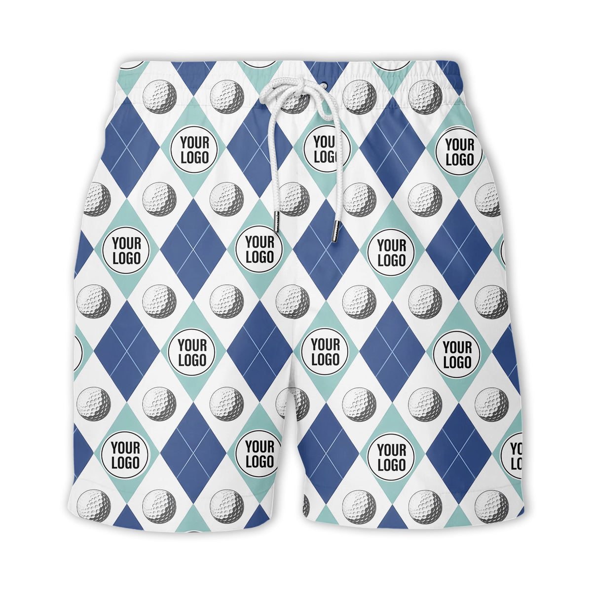 Geometric Golf Ball Aloha Hawaiian Shirt For Men