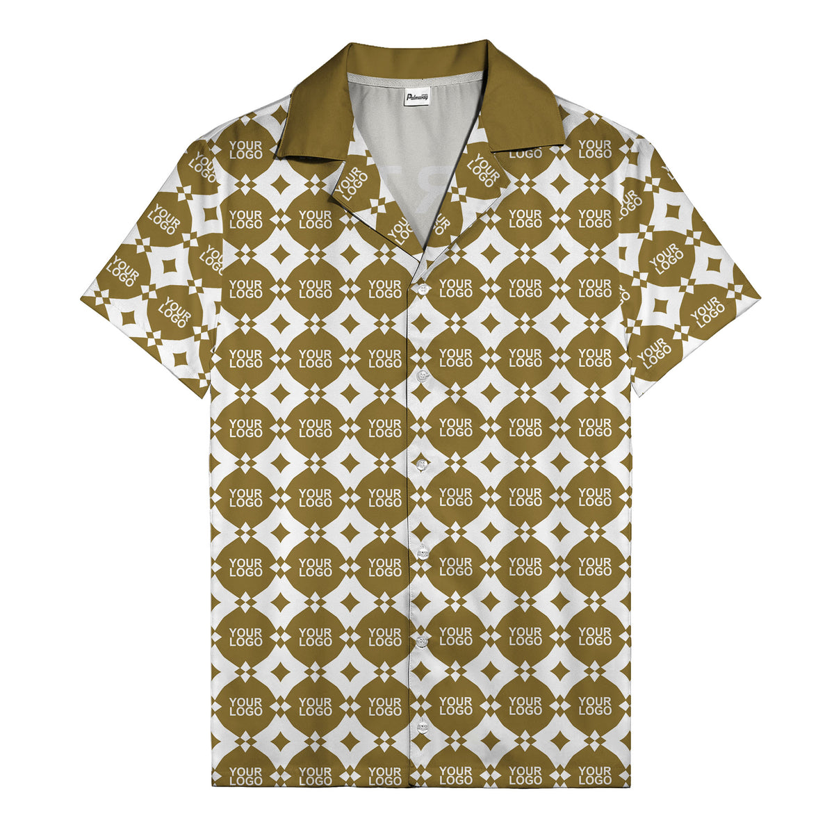 gold mon diamond lattice monogram hawaiian shirt for men