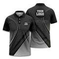 hexagonal gradient geometric print with customizable logo polo shirt