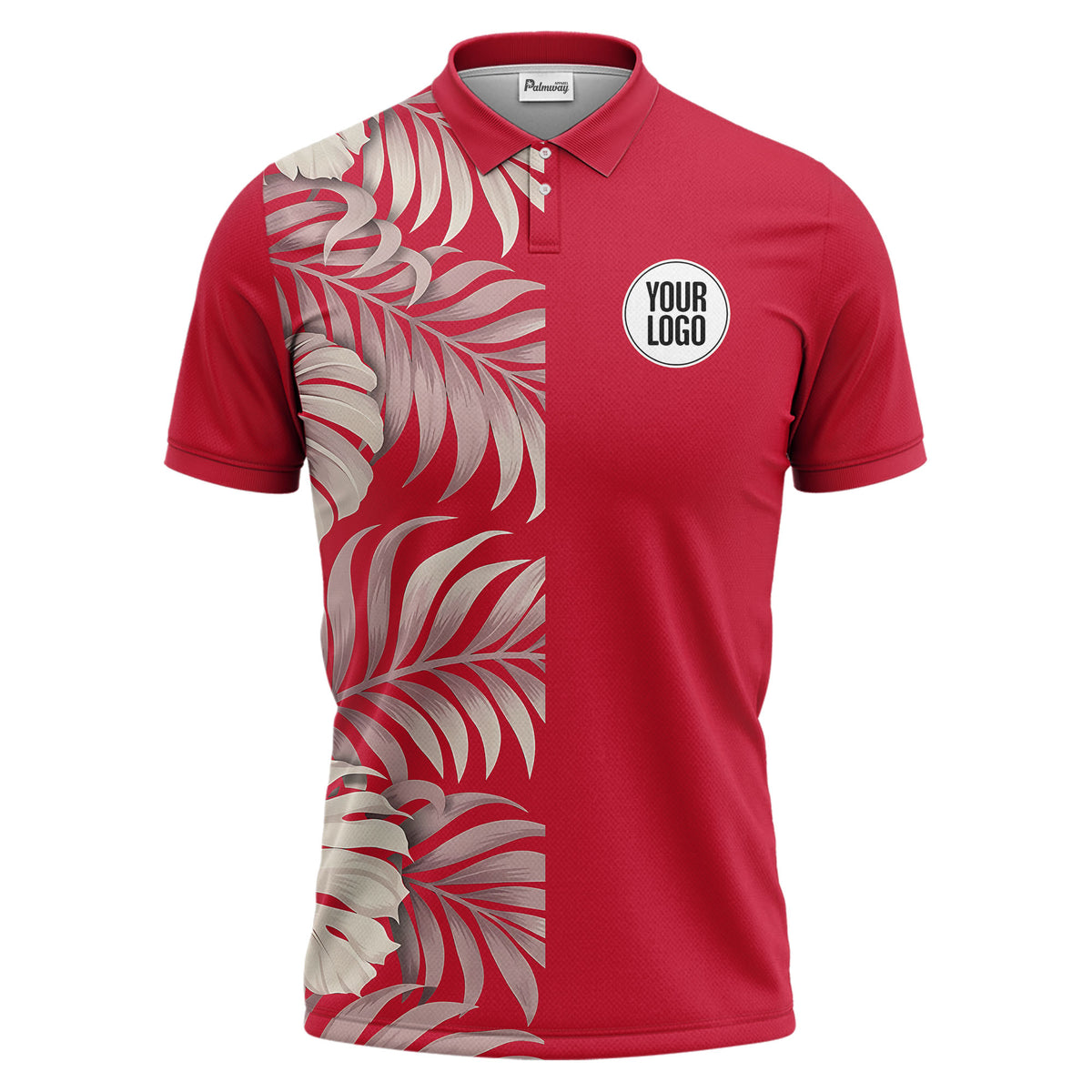 illustrated tropical leaf floral summer polo shirt for vacation vibes