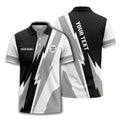 lightning bolt & geometric stripes polo shirt for men