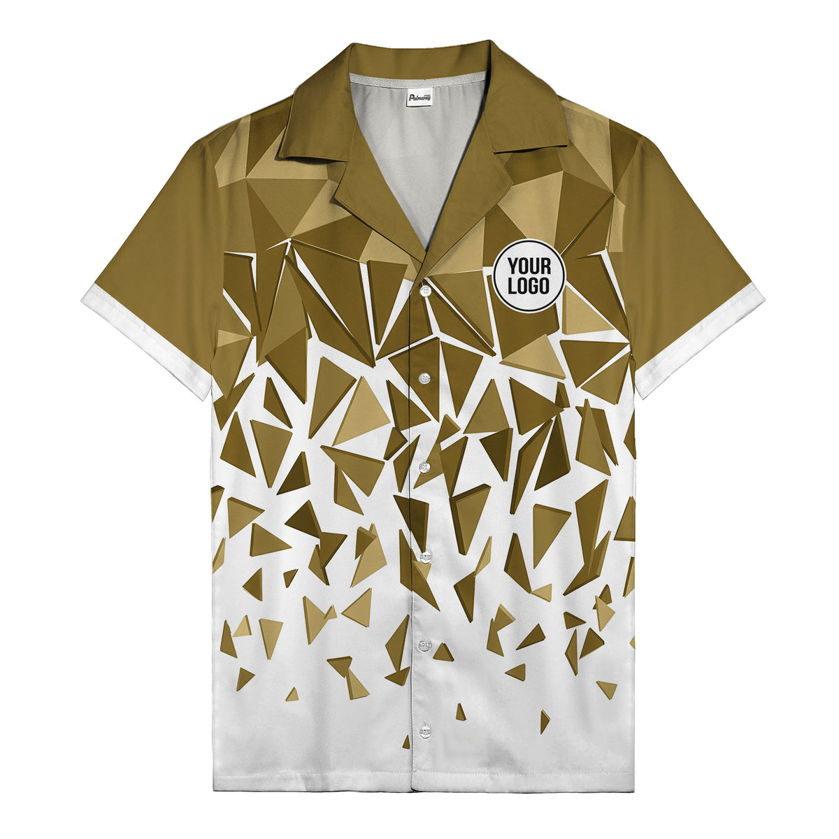 modern abstract triangular geometric hawaiian shirt for men