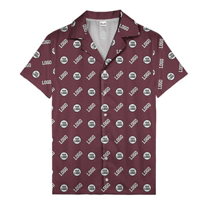 Modern Logo Circle Repeat Blue Hawaiian Shirt For Men