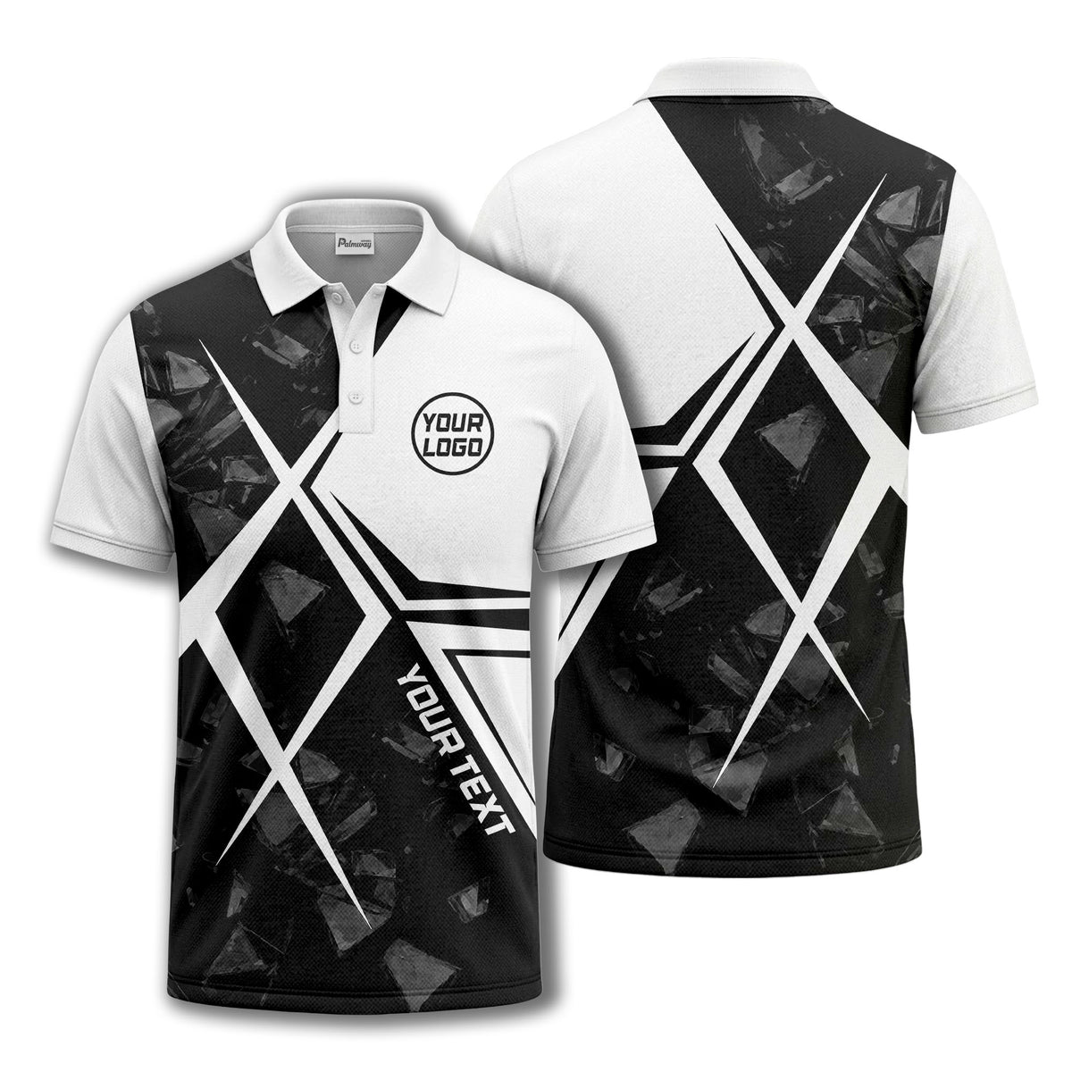 monochrome geometric triangles & abstract shapes modern urban polo shirt