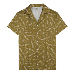 monochrome your logo repeat text graphic hawaiian shirt for men