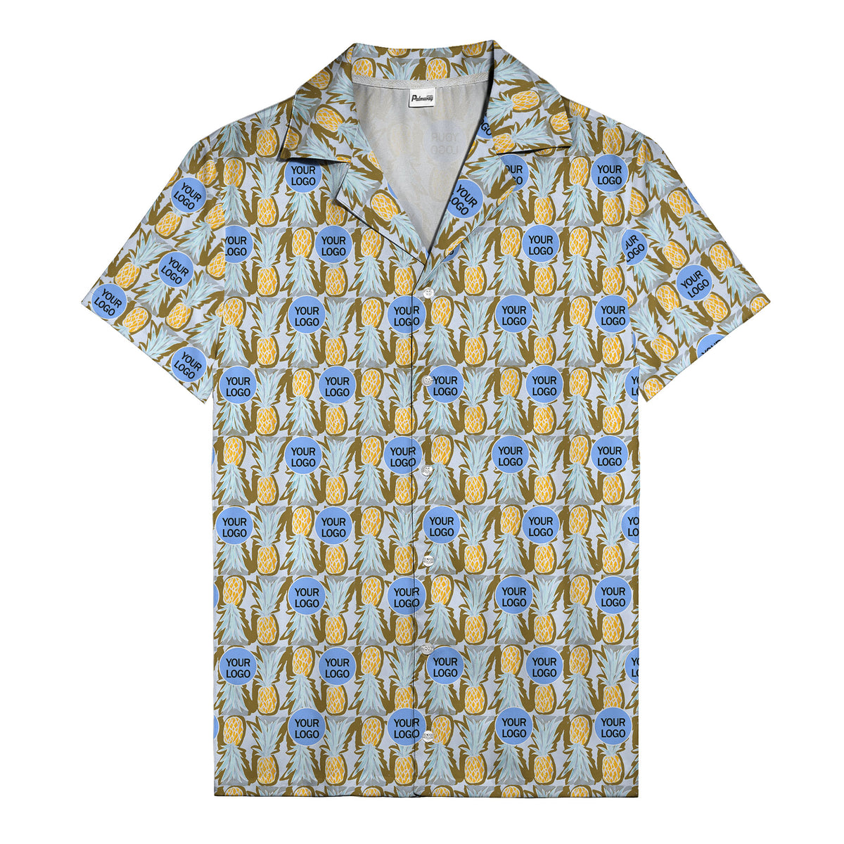 pineapple repeat & custom logo aloha hawaiian shirt