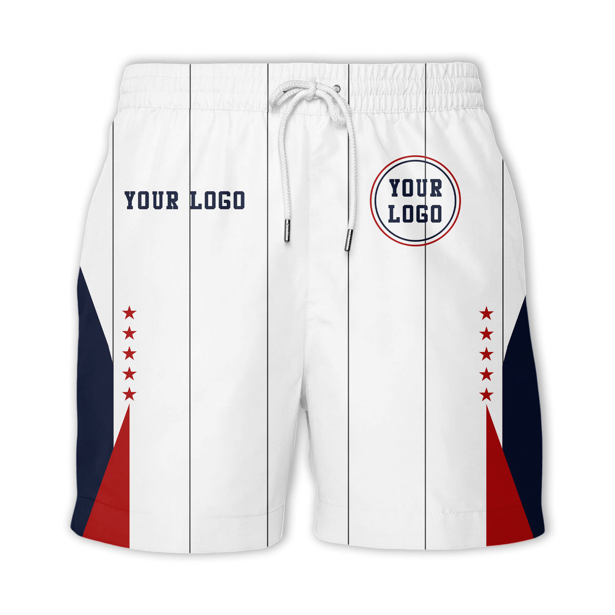 red stars & chicago stripes customizable logo hawaiian shirt