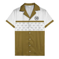 retro bowling custom logo repeat hawaiian shirt for men