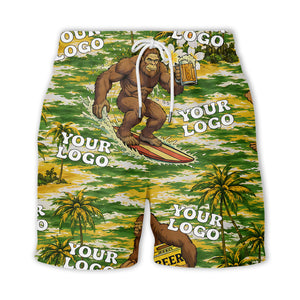 sasquatch surfing beer party aloha hawaiian shirt