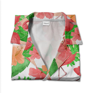 Sketchy Hearts Hawaiian Shirt with Scribbled Fill in Maroon and Pink