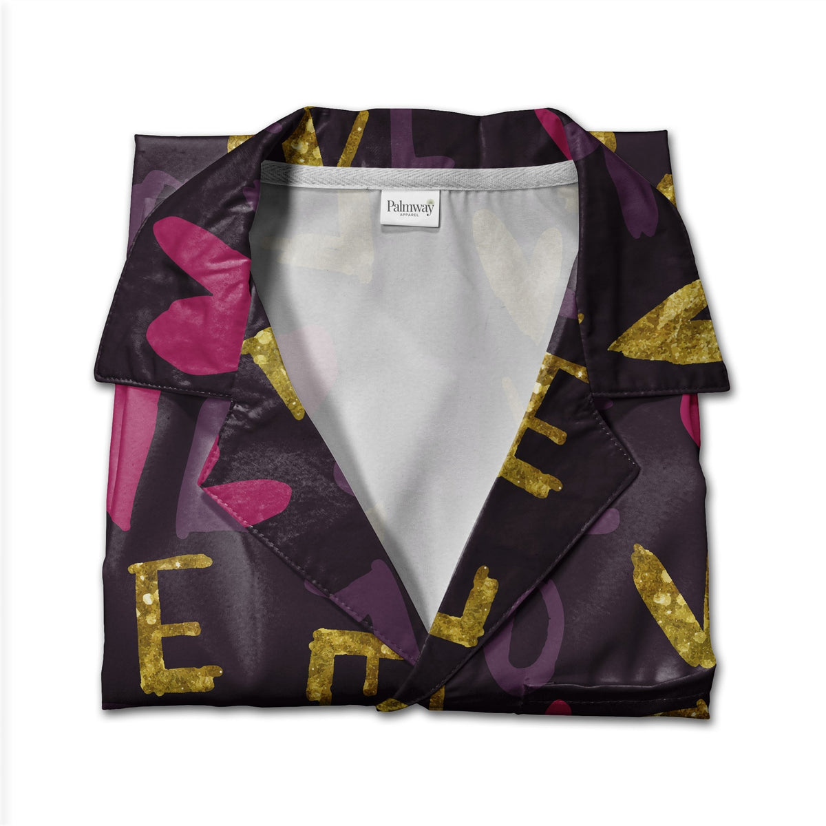Sweet Pink Hearts Hawaiian Shirt with Large Flowers and Ribbon Bows
