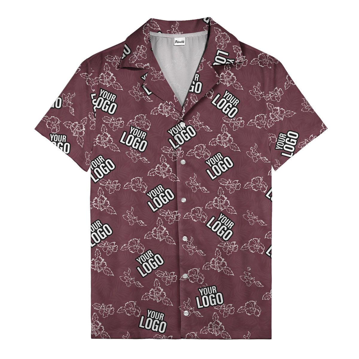Tropical Red Hibiscus Floral Repeating Polo Shirt For Island Golf Days