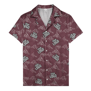 Tropical Red Hibiscus Floral Repeating Polo Shirt For Island Golf Days