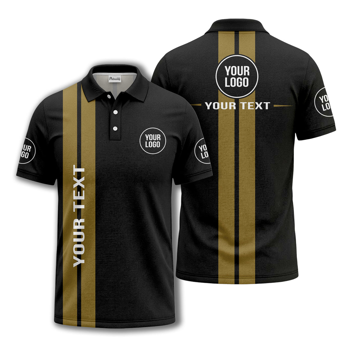 vertical stripe logo custom text polo shirt for modern professionals