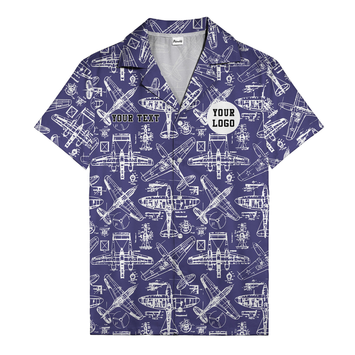 vintage airplane blueprint sketches propeller engine hawaiian shirt