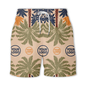 vintage illustrated palm tree oasis repeat hawaiian shirt