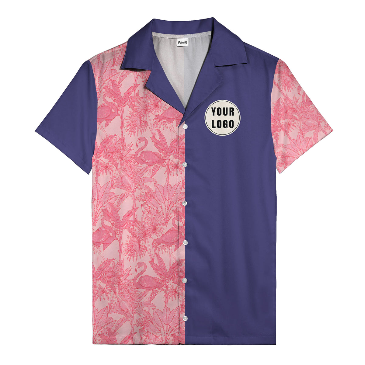 watercolor flamingo pineapple leaf repeat hawaiian shirt for men