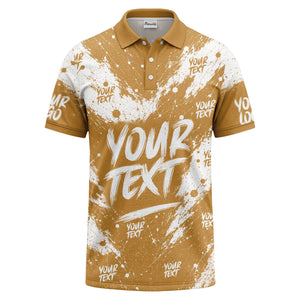 abstract splatter paint with customizable text artistic polo shirt