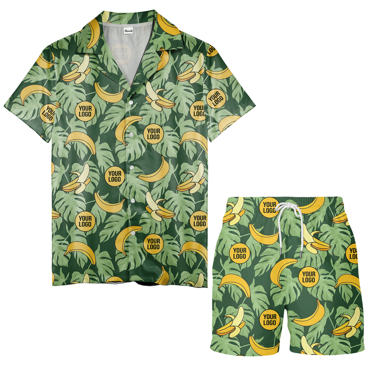 banana bunches & monstera leaves hawaiian shirt for beach vacations