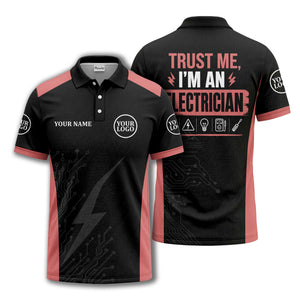 circuit board lightning bolt graphic modern tech polo shirt