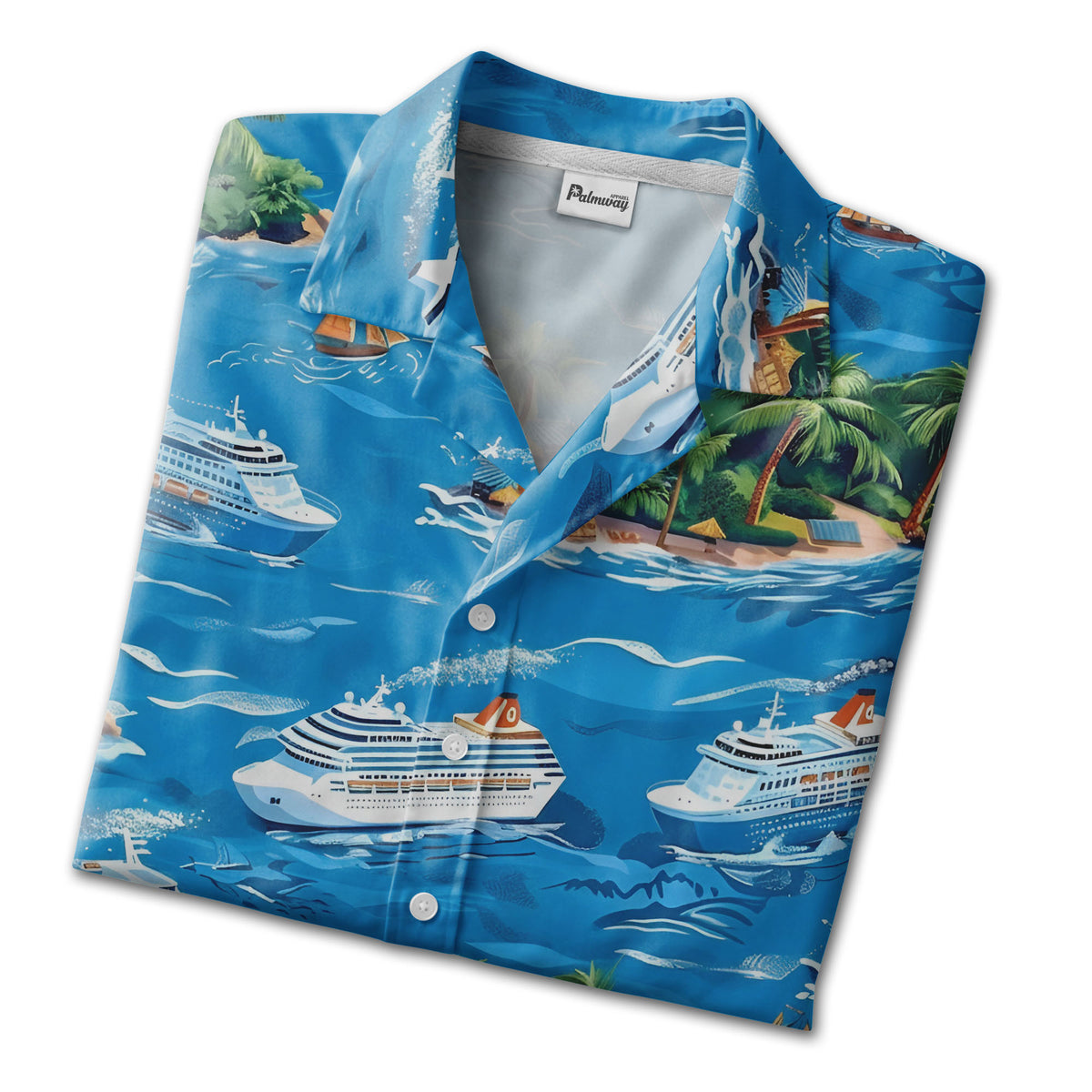 Cruise Ship & Island Tropical Hawaiian Shirt – Beach Vacation Getaway Design