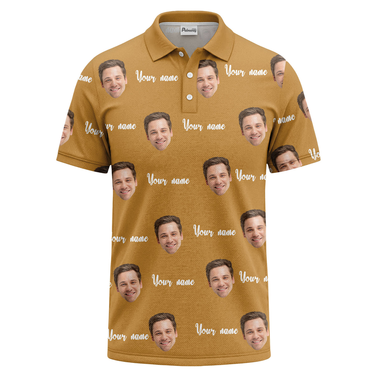 custom face portrait repeat polo shirt