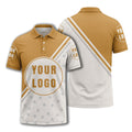 custom logo circles & diagonal stripes all over print polo shirt