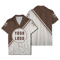 custom logo circles & diagonal stripes minimalist hawaiian shirt for men