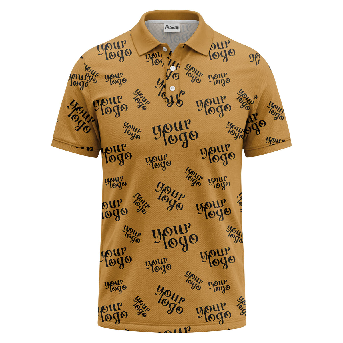 custom logo repeat typography minimalist polo shirt