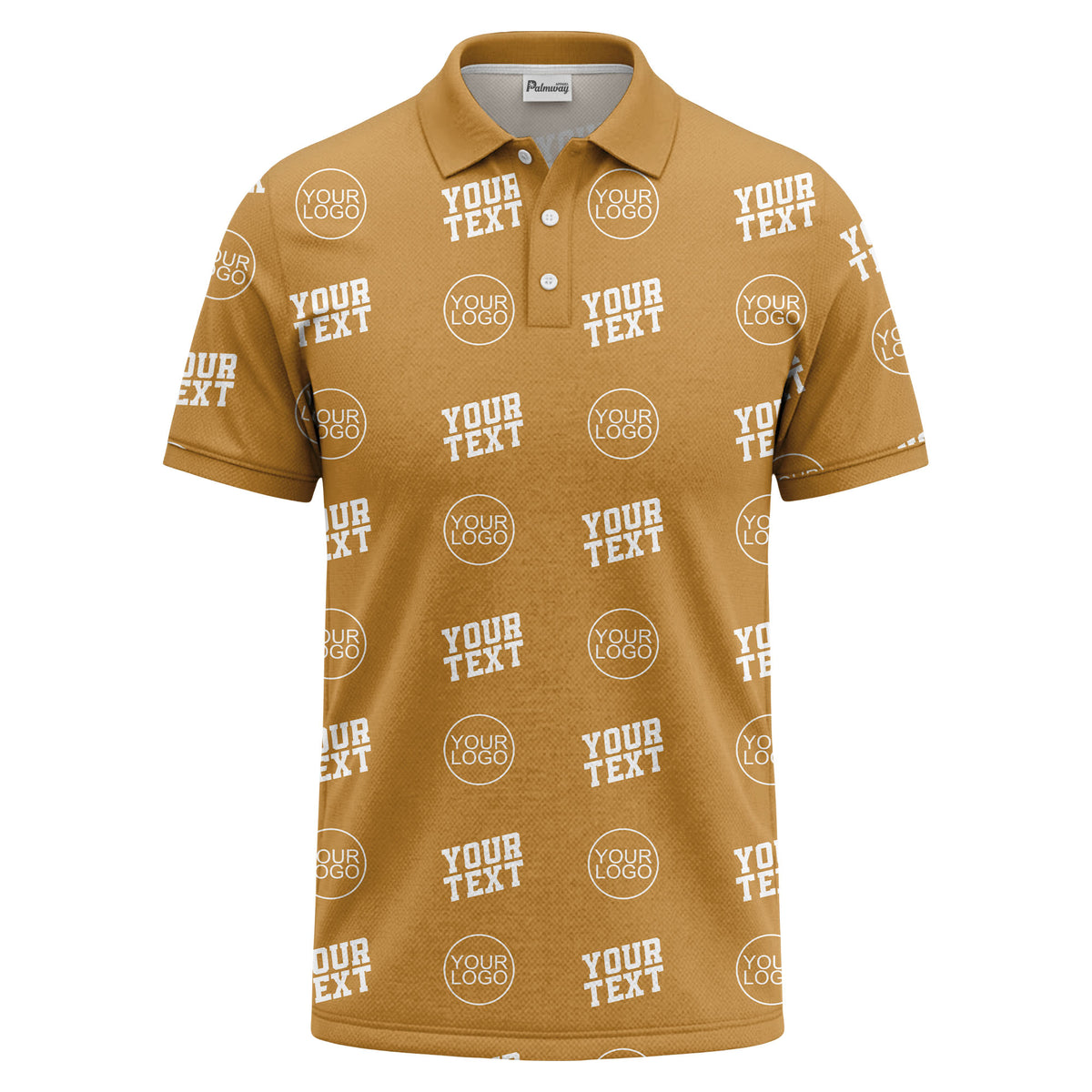 custom logo & text repeat pattern personalized polo shirt