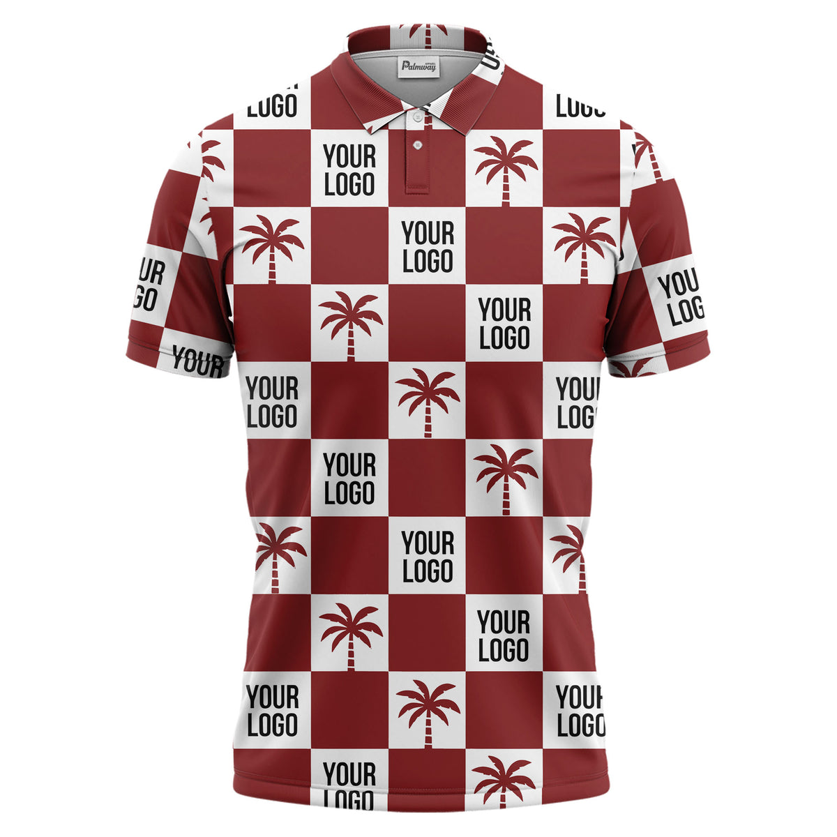 checkered palm tree polo shirt custom polo shirt
