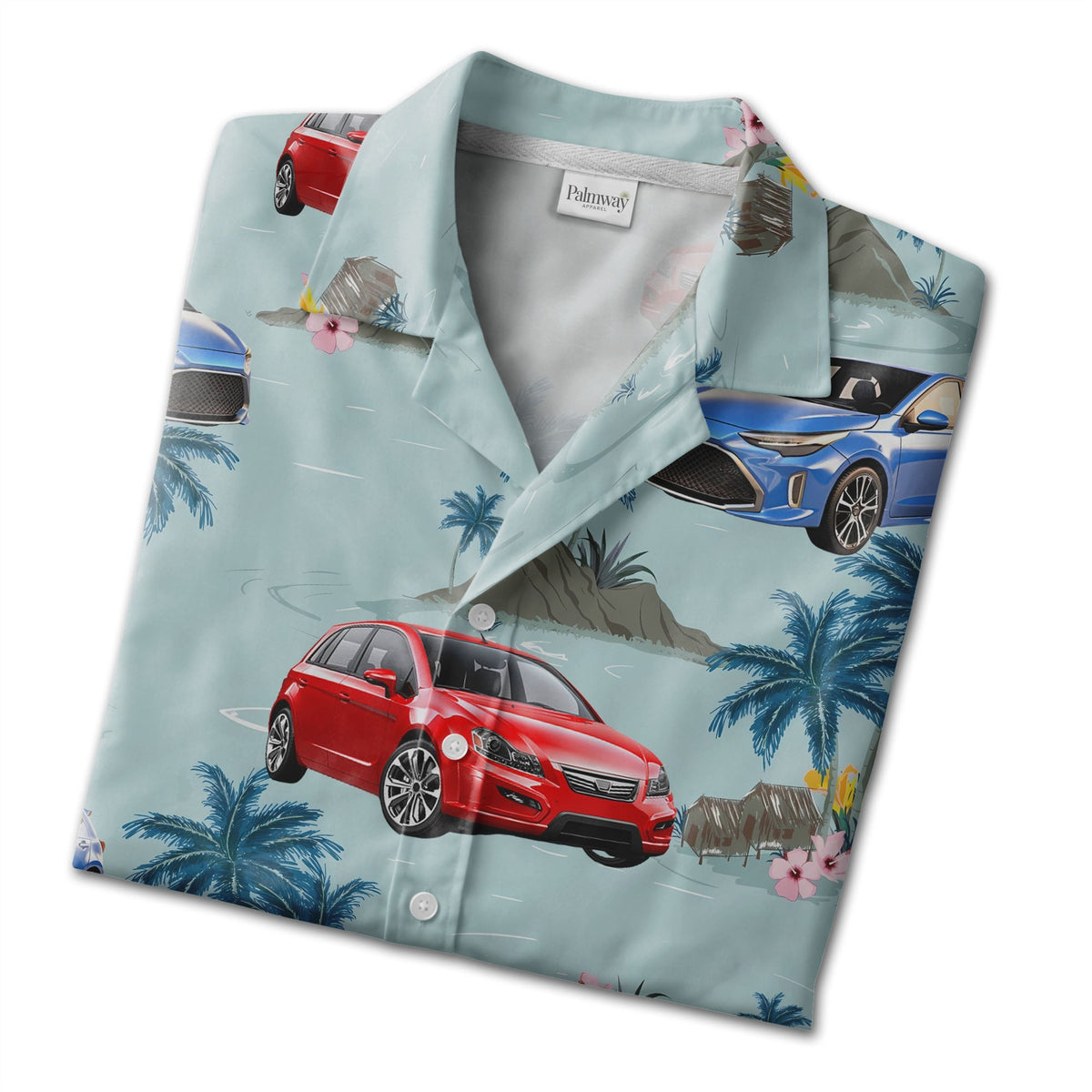 Custom Photo Light Blue Hawaiian Shirt