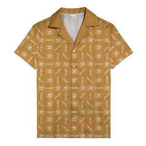 custom text & logo repeat pattern hawaiian shirt