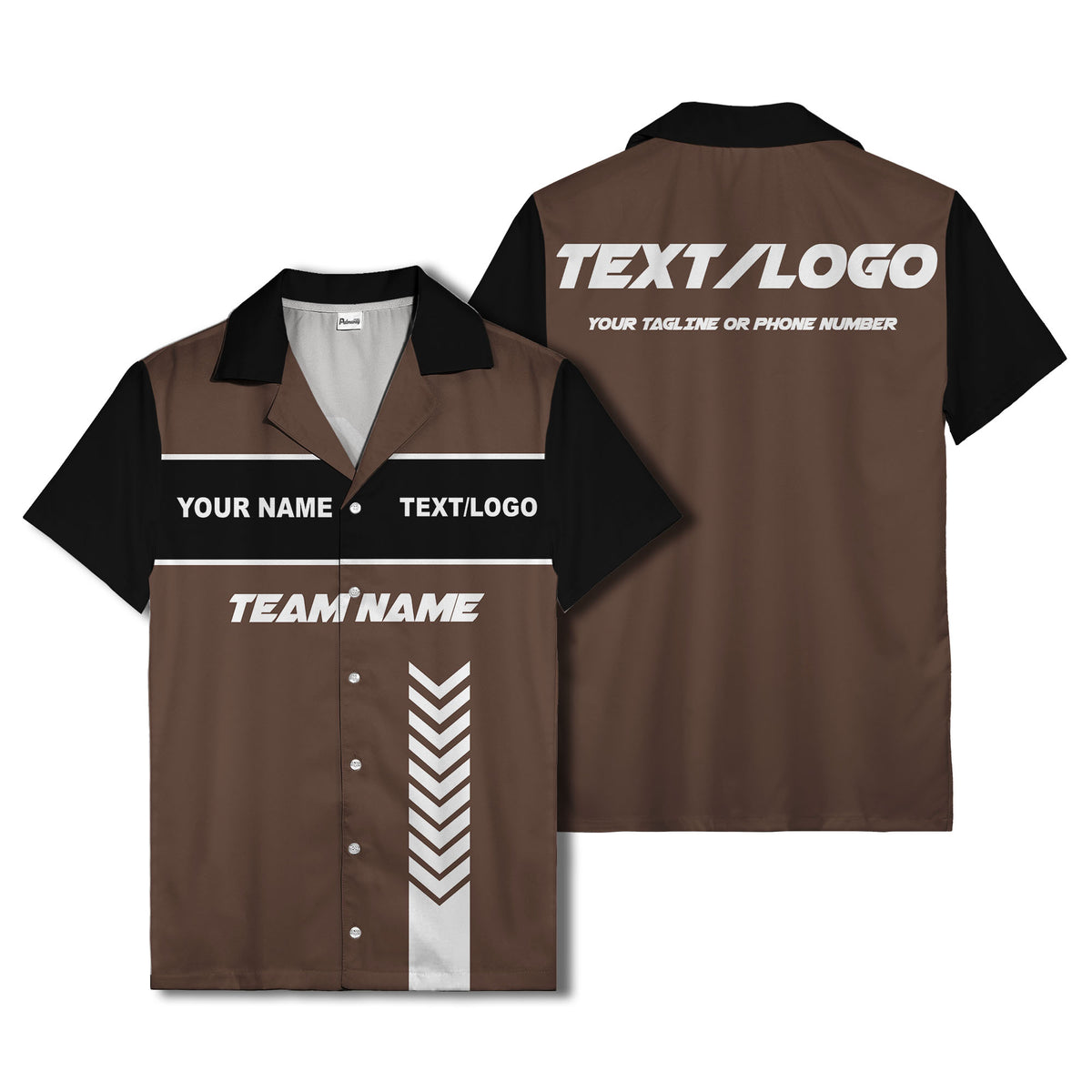 customizable chevron stripes white text graphic hawaiian shirt