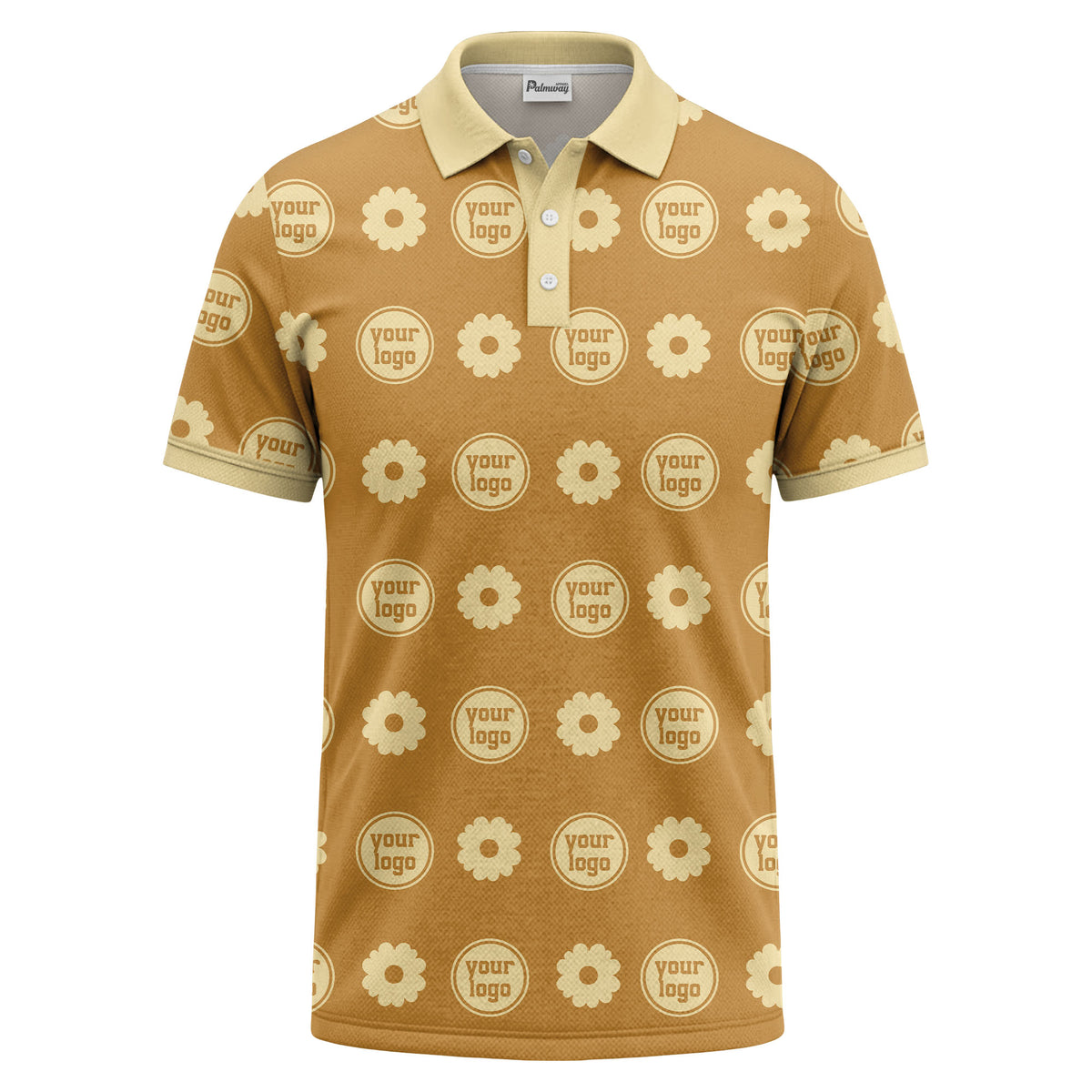 customizable daisy & monogram repeat pattern polo shirt