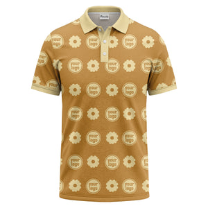 customizable daisy & monogram repeat pattern polo shirt