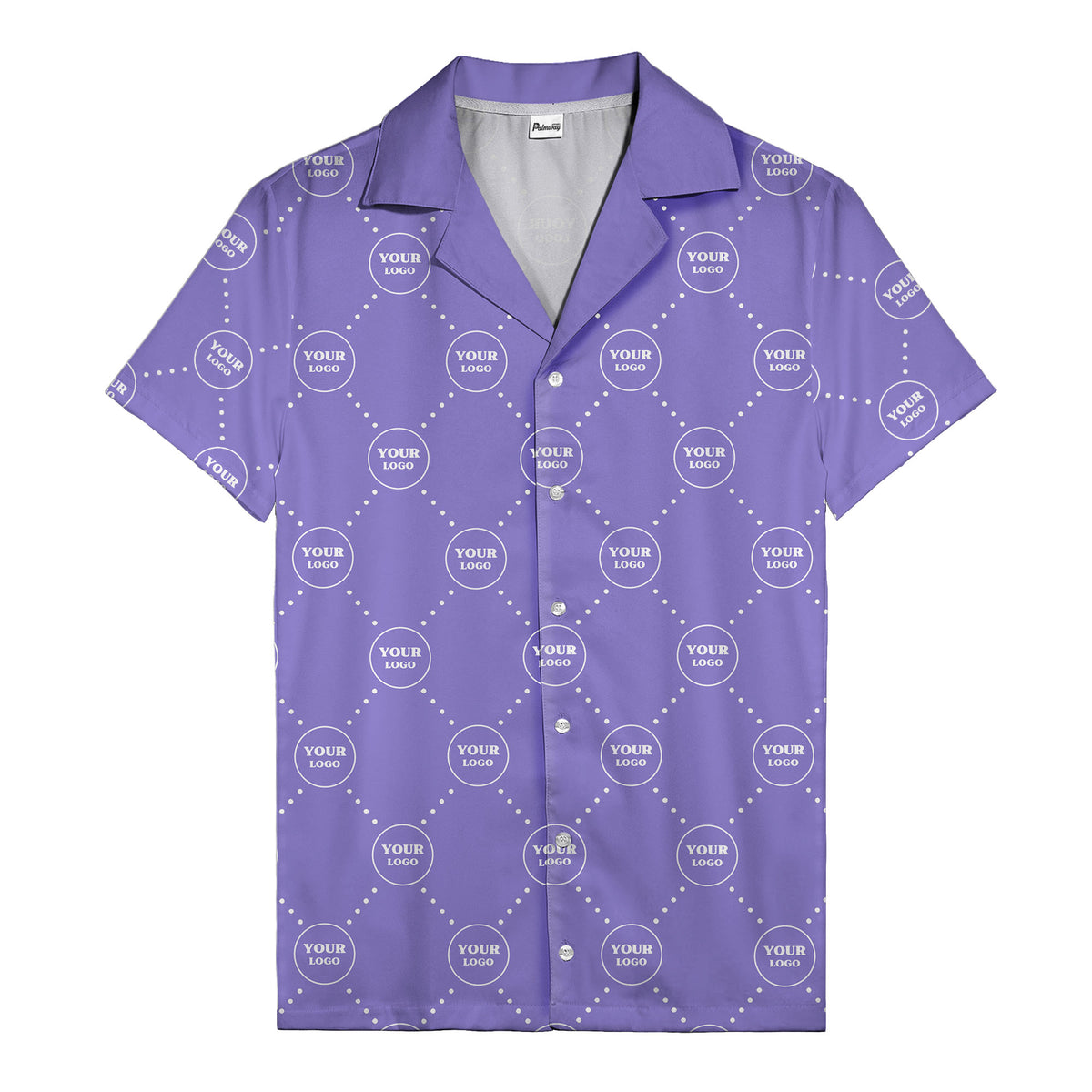 customizable logo circles and dotted lines monochrome hawaiian shirt