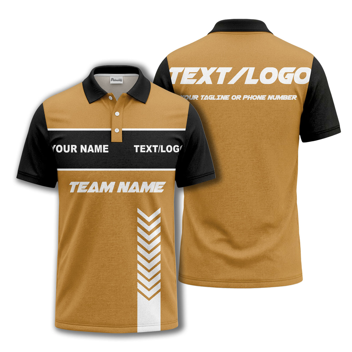 customizable team name chevron stripe polo shirt for men