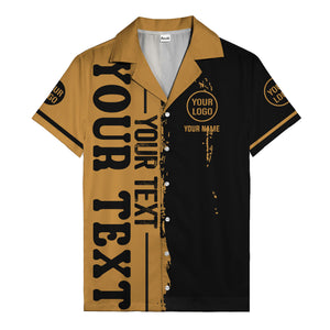 customizable text logo circle personalized hawaiian shirt