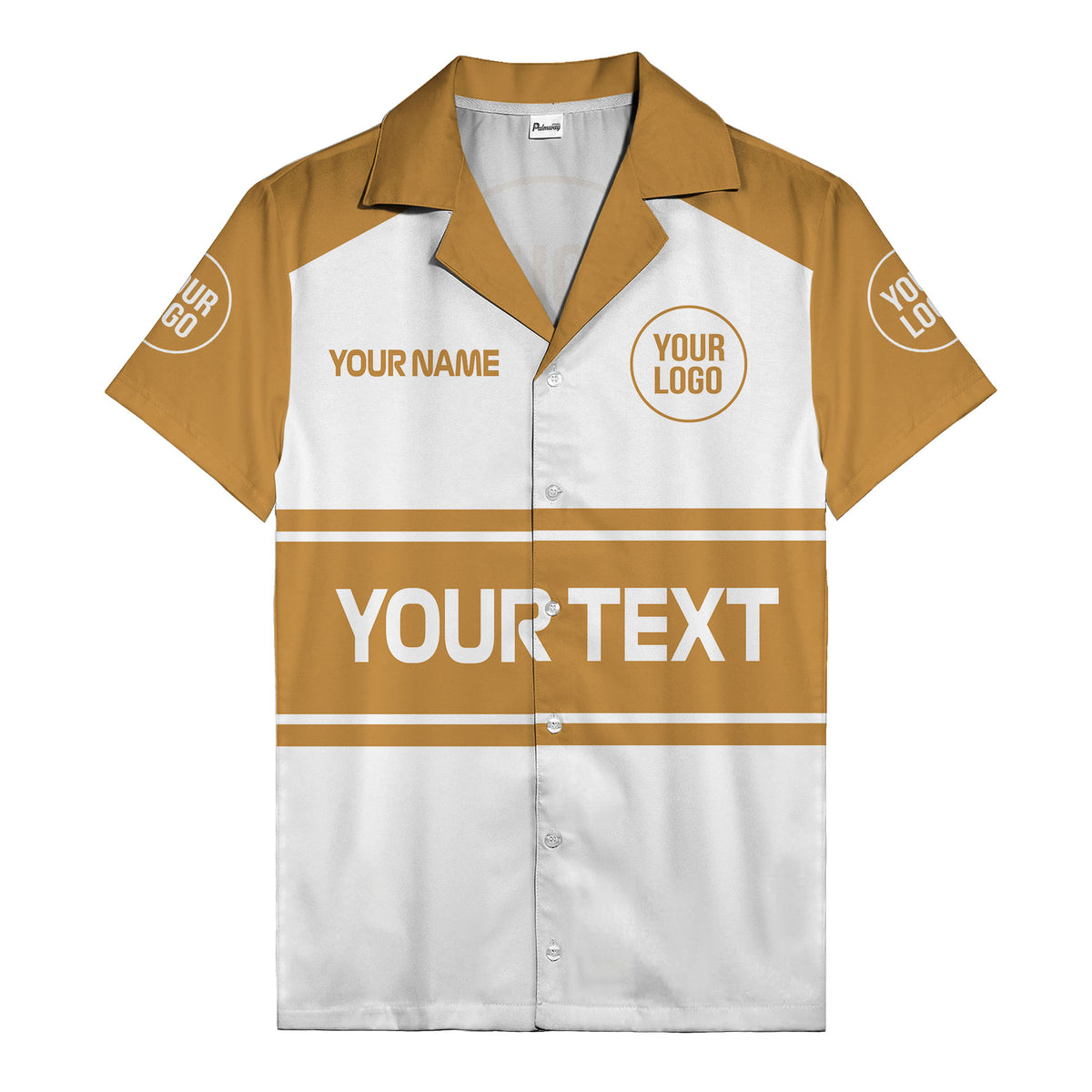 customizable text & logo horizontal stripe bowling hawaiian shirt