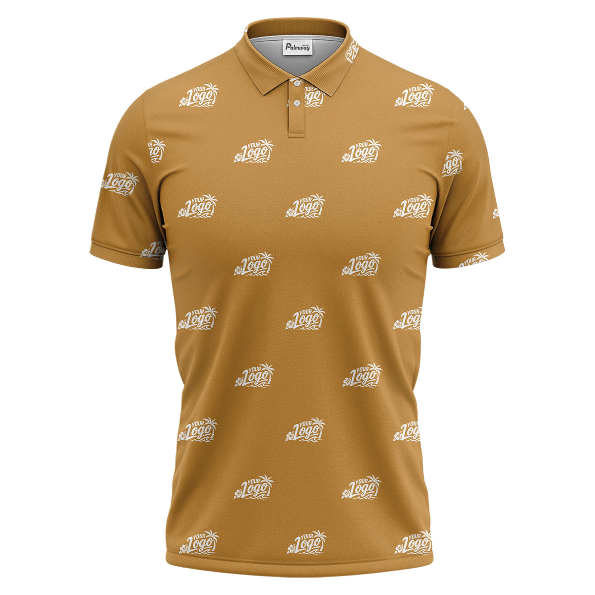 your logo repeat pattern black customizable professional polo shirt
