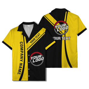 diagonal stripe custom logo company name hawaiian shirt for teams