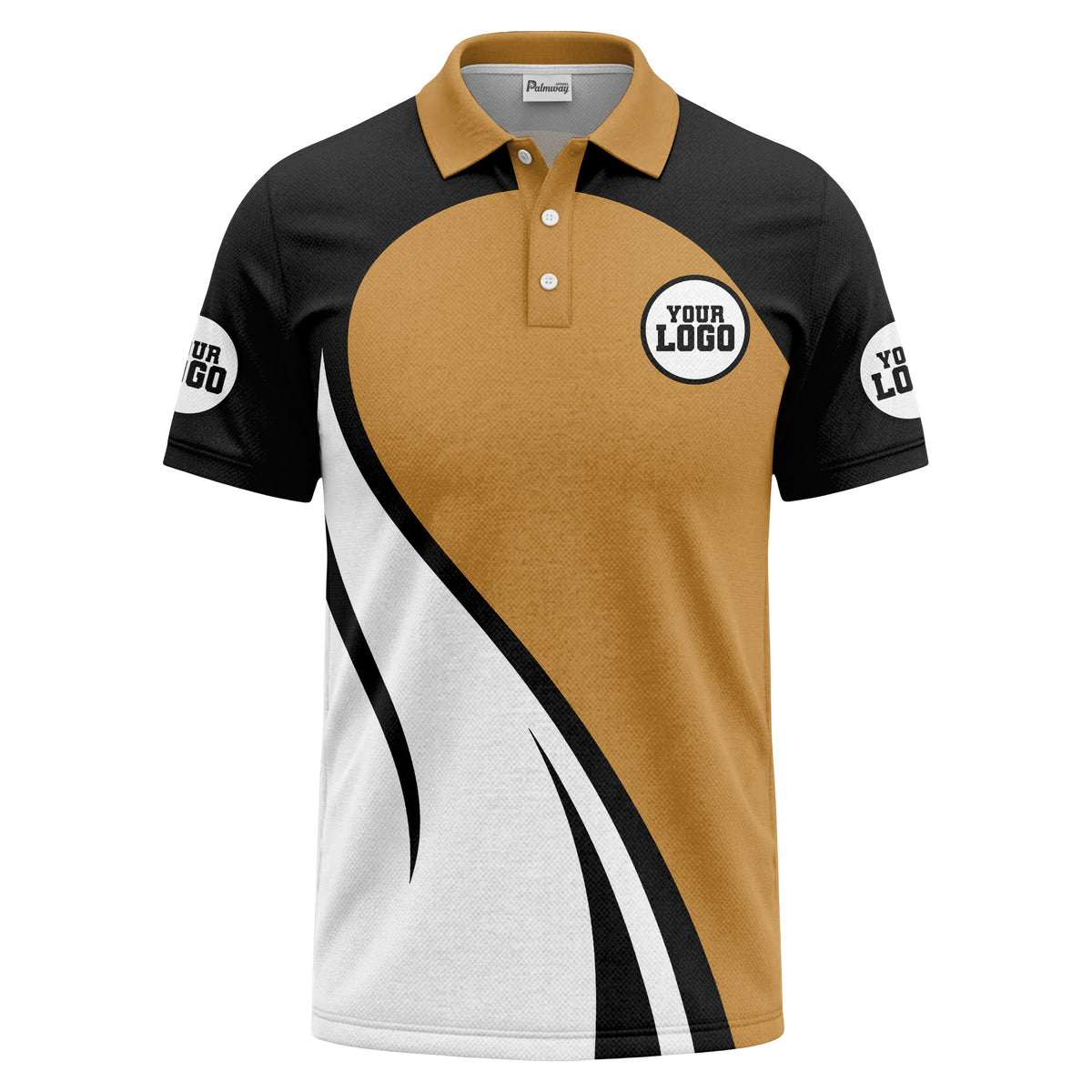 diagonal stripe custom logo modern graphic polo shirt