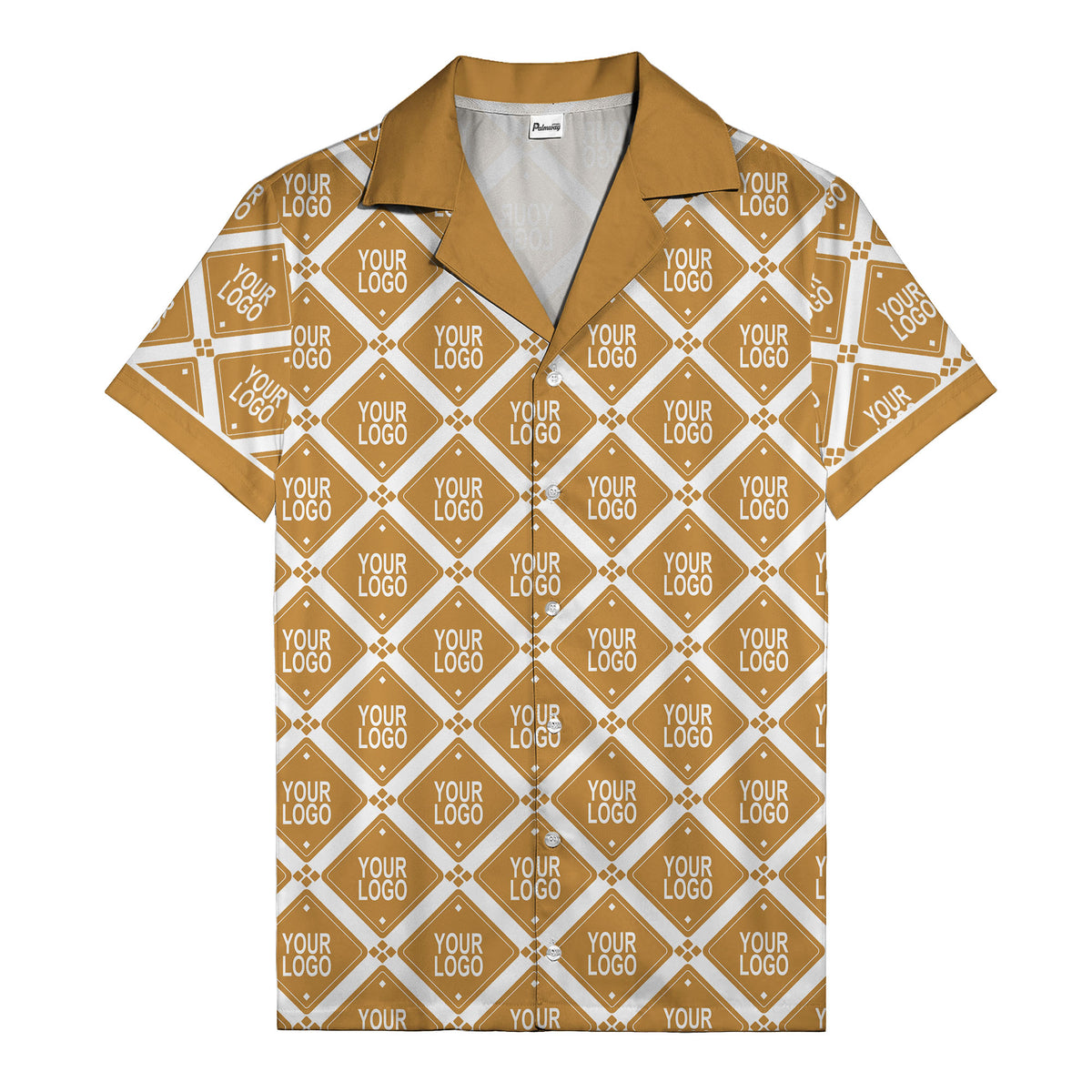diamond repeat logo geometric hawaiian shirt for men